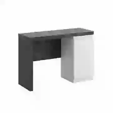 Simple Charcoal and Pearl Oak Effect Chunky Desk with Adjustable Storage Cupboard